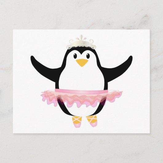 Ballerina Penguin Briefkaart (Voorkant)