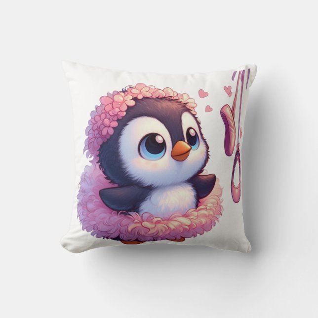 Ballerina Penguin Dreams Kussen (Voorkant)