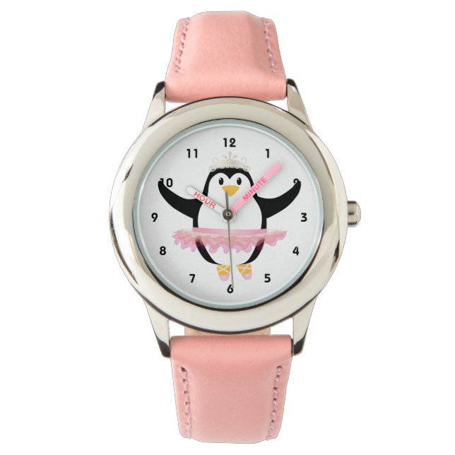 Ballerina Penguin Horloge (Voorkant)
