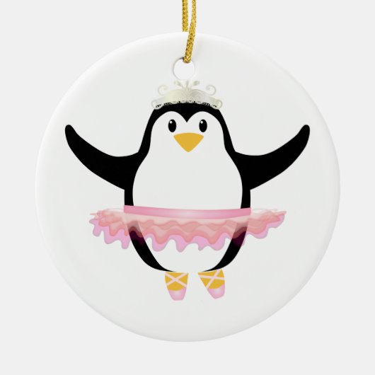 Ballerina Penguin Keramisch Ornament (Voorkant)