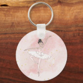 Ballerina Personal Girl Pink Gold Sleutelhanger (Achterkant)
