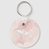 Ballerina Personal Girl Pink Gold Sleutelhanger (Achterkant)