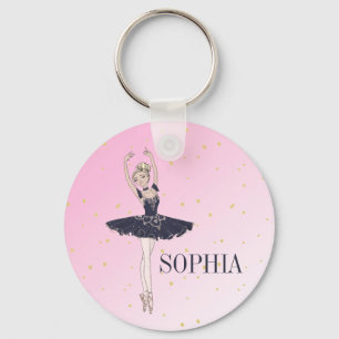 Ballerina Personal Pink Gold Sleutelhanger