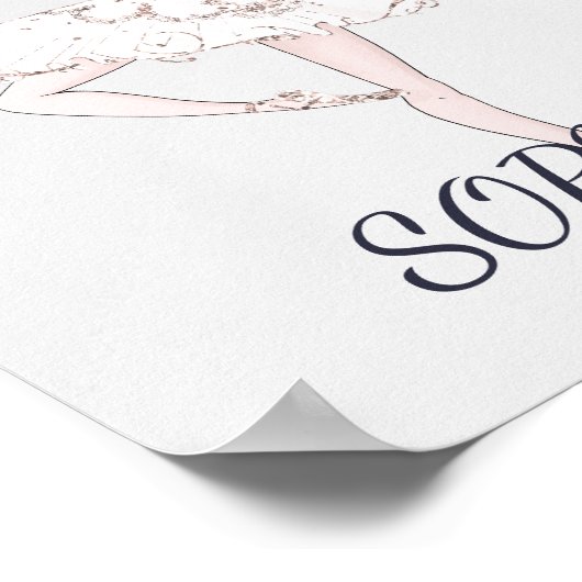 Ballerina Personal Pink Silver Dark Hair Poster (Hoek)