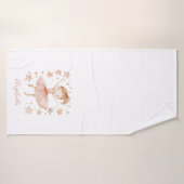 Ballerina Personaliseer Naam Girly Strawberry Blon Badhanddoek (Badhanddoek)
