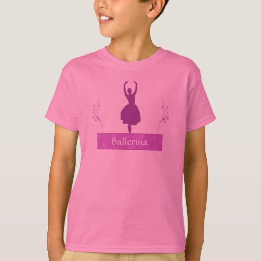 Ballerina Personalized Girls T-Shirt (Voorkant)