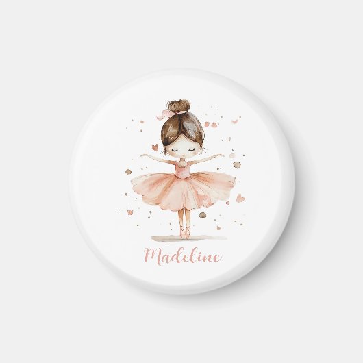 Ballerina Personalized Name Girly Magneet (Voorkant)