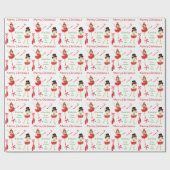  Ballerina Persoonlijke Kerstmis Cadeaupapier (Vlak)