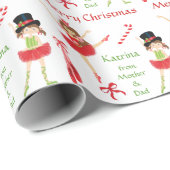  Ballerina Persoonlijke Kerstmis Cadeaupapier (Rol Hoek)