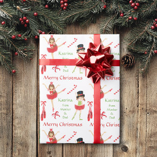  Ballerina Persoonlijke Kerstmis Cadeaupapier