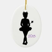 Ballerina Persoonlijke kerstversiering Sjabloon Keramisch Ornament (Voorkant)