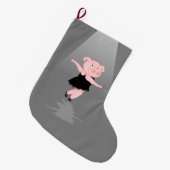 Ballerina Pig Grote Kerstsok (Voorkant (Hangend))