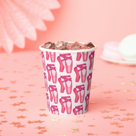 Ballerina Pink Ballet Dance Overweging Totenschoen Papieren Bekers (Insitu)