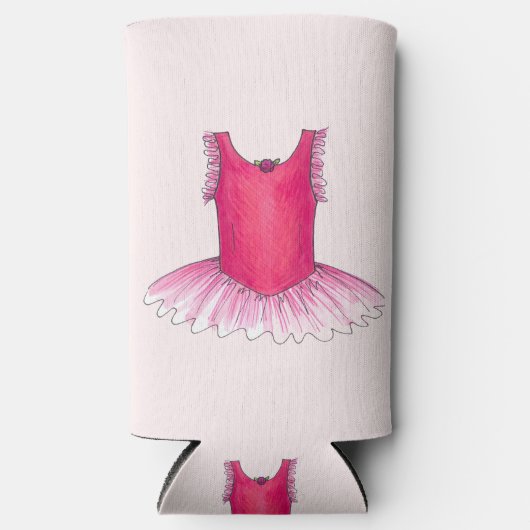 Ballerina Pink Ballet Dance Overweging Tutu Costuu Seltzer Blikjeskoeler (Voorkant)