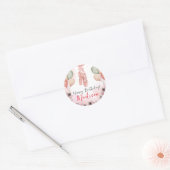 Ballerina Pink Ballet Slipfloraal Ronde Sticker (Envelop)