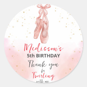 Ballerina Pink Ballet Slippers Ronde Sticker