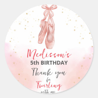 Ballerina Pink Ballet Slippers Ronde Sticker