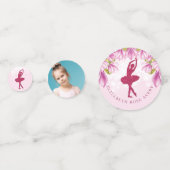Ballerina Pink Birthday Foto Confetti (Voorkanten)