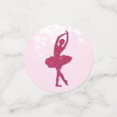 Ballerina Pink Birthday Foto Confetti (Kleine voorkant)