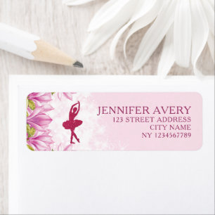 Ballerina Pink Birthday Return Label