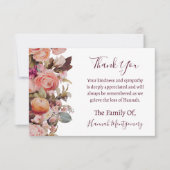 Ballerina Pink Bloemen Begrafenis Sympathie Dank u Notitiekaartje (Voorkant)