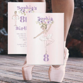 Ballerina Pink Cute Age Birthday Kaart