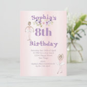 Ballerina Pink Cute Age Birthday Kaart (Staand voorkant)