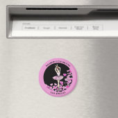 Ballerina Pink Dress met zwarte achtergrond Magneet (Insitu (Vaatwasser))