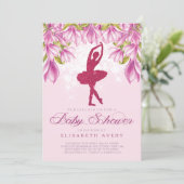 Ballerina Pink Glitter Baby shower Kaart (Staand voorkant)