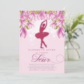 Ballerina Pink Glitter Birthday Kaart (Staand voorkant)