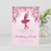 Ballerina Pink Glitter Birthday Kaart (Staand voorkant)