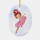 Ballerina Pink, Paarse  kerstmis Keramisch Ornament (Voorkant)