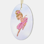 Ballerina Pink, Paarse  kerstmis Keramisch Ornament (Links)