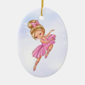 Ballerina Pink, Paarse  kerstmis Keramisch Ornament (Voorkant)