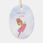 Ballerina Pink, Paarse  kerstmis Keramisch Ornament (Achterkant)