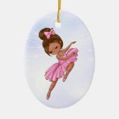 Ballerina Pink, Paarse  kerstmis Keramisch Ornament (Voorkant)