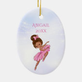 Ballerina Pink, Paarse  kerstmis Keramisch Ornament (Achterkant)