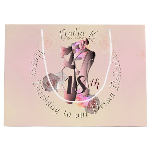 Ballerina Pink Toe Shoes Groot Cadeauzakje (Voorkant)