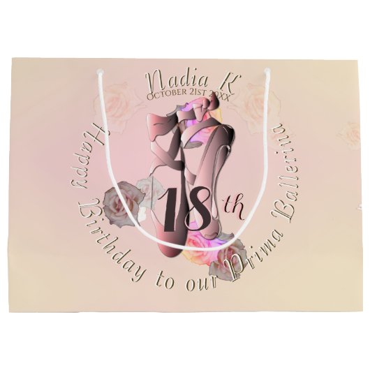 Ballerina Pink Toe Shoes Groot Cadeauzakje (Achterkant)