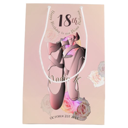 Ballerina Pink Toe Shoes Medium Cadeauzakje (Achterkant)