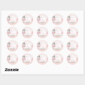Ballerina Pink Tutu Stripes Flowers Ronde Sticker (Vel)