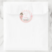 Ballerina Pink Tutu Stripes Flowers Ronde Sticker (Tas)
