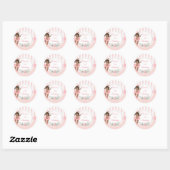 Ballerina Pink Tutu Stripes Flowers Ronde Sticker (Vel)