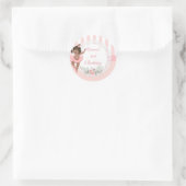 Ballerina Pink Tutu Stripes Flowers Ronde Sticker (Tas)