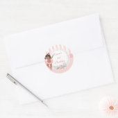 Ballerina Pink Tutu Stripes Flowers Ronde Sticker (Envelop)