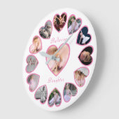 Ballerina Pink White Photo Collage Grote Klok (Hoek)