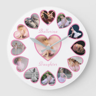 Ballerina Pink White Photo Collage Grote Klok