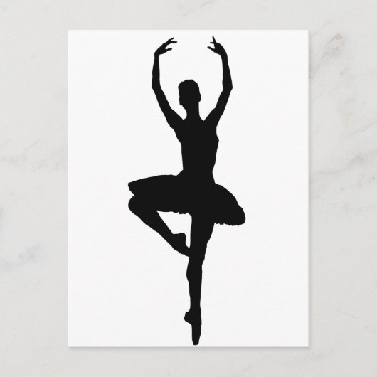 BALLERINA PIROUETTE (balletdanssilhouet) ~~ Briefkaart (Voorkant)