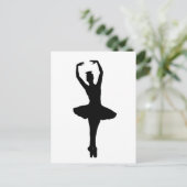 BALLERINA PIROUETTE EN POINTE (Ballet Dancer Silho Briefkaart (Staand voorkant)