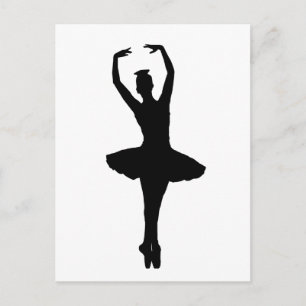 BALLERINA PIROUETTE EN POINTE (Ballet Dancer Silho Briefkaart